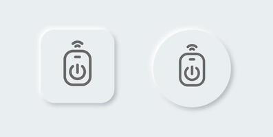 Remote line icon in neomorphic design style. Wireless control signs vector illustration