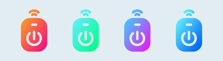 Remote solid icon in gradient colors. Wireless control signs vector illustration