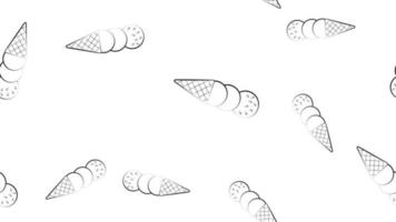 Cartoon hand drawn ice cream seamless pattern. Lots of symbols, objects and elements. Perfect funny vector background