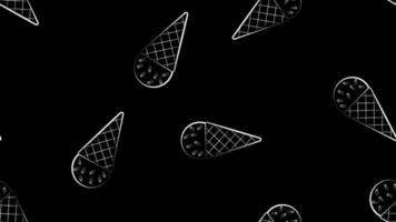 Twisted ice cream cone. Stylized seamless pattern. Vector illustration