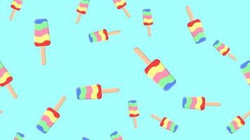 Ice cream colorful seamless pattern isolated on white background vector