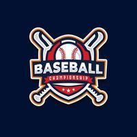 plantilla de diseño de logotipo de vector de béisbol