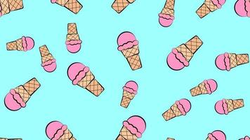 Pink ice cream seamless pattern on white background vector