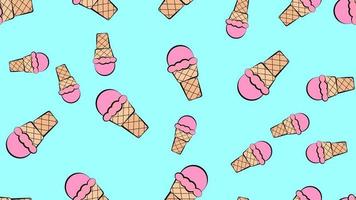 Pink ice cream seamless pattern on white background vector