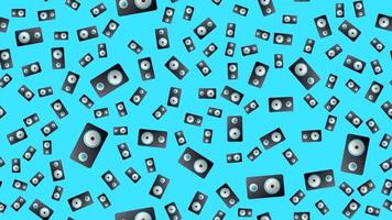 Studio speakers pattern vector seamless blue