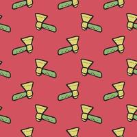 Yellow axes,seamless pattern on red background. vector