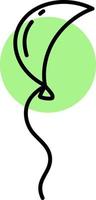 Green young moon shapped balloon, illustration, on a white background. vector