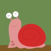 Caracol pequeño, ilustración, vector sobre fondo blanco.