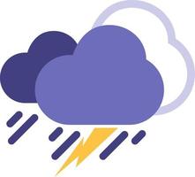 Thunder clouds, illustration, vector on white background.