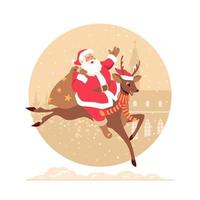 navidad santa claus montando renos
