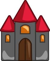 un gran castillo, vector o ilustración de color.