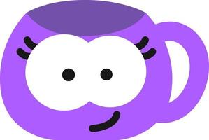 Violet cup, illustration, vector on a white background.