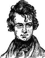 nathaniel parker willis, ilustración de la vendimia vector