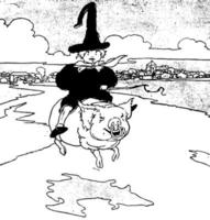 Pig, vintage illustration vector