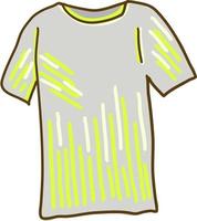 White t-shirt, illustration, vector on white background.