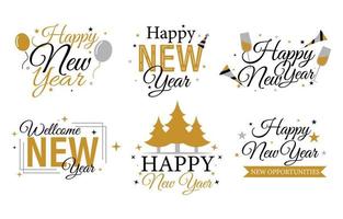 New Year Greeting Sticker Chat Concept vector