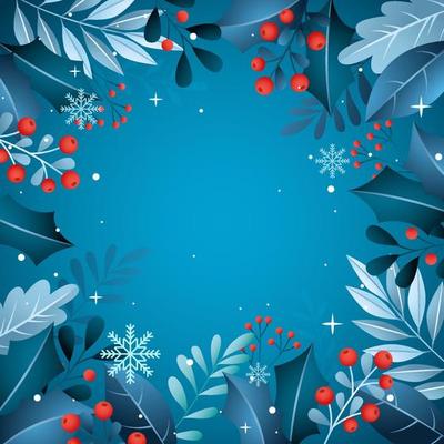 Winter Floral Border Background