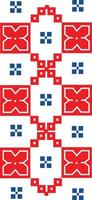 Ukrainian traditional ornament, repeating pattern of red and blue elements vector