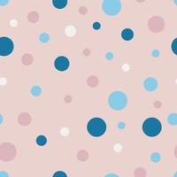 Seamless pattern in pastel polka dots, vector purple background with colored circles