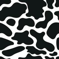 Cowhide seamless pattern, black spots on a white background, simple minimalism pattern vector