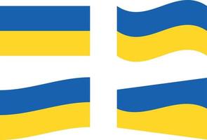 banderas de vector de ucrania, bandera recta oblicua y en desarrollo, símbolo nacional