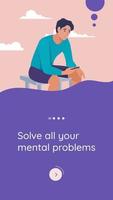 Solve all your problems app banner. Illustration for mobile application psychology and help with stress vector