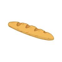 french baguette bread in a flat style. Healthy, traditional bread food symbol isolated on white background. For a bakery or market vector