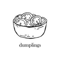 Vector illustration of a Russian dish - dumplings. Dishes for Christmas and New Year.