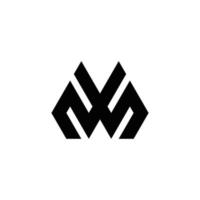 diseño abstracto del logotipo del monograma de las iniciales mw, icono para los negocios, simple, elegante vector