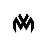 diseño abstracto del logotipo del monograma de las iniciales mw, icono para los negocios, simple, elegante vector