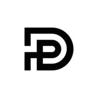 Abstract D DP initials monogram logo design, icon for business, template, simple, elegant vector