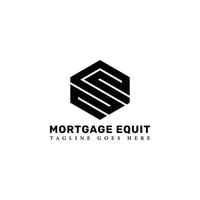 Abstract initial letter ME or EM logo in black color isolated in white background applied for real estate investment firm logo also suitable for the brands or companies have initial name EM or ME. vector