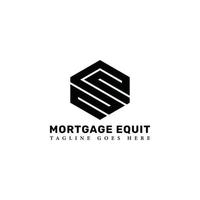 logotipo de la letra inicial abstracta yo o em en color negro aislado en fondo blanco solicitado para el logotipo de la empresa de inversión inmobiliaria también adecuado para las marcas o empresas que tienen el nombre inicial em o yo. vector