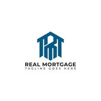 Abstract initial letter RM or MR logo in blue color isolated in white background applied for mortgage logo also suitable for the brands or companies have initial name MR or RM. vector