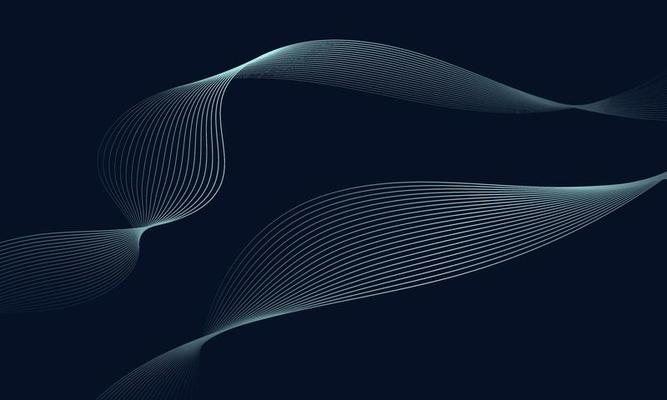 Dark abstract background with blue wave lines