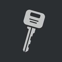 Key icon silhouette. Security concept. Vector illustration Isolated on black backgroundtion