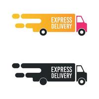 Express delivery transportation, delivery truck vector