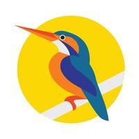 Picture of a bird in color. Vector