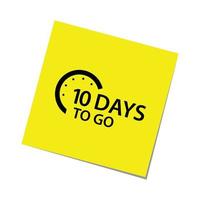 10 Days to go vector