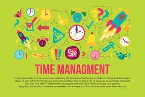 Time management stickers set set vector