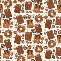 Chocolate sweet dessert seamless pattern vector