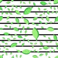 Green stylized leaves color seamless vector pattern