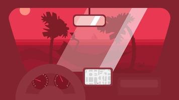 Summer Travel in Car vector