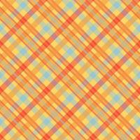 Tartan orange color seamless vector pattern