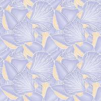 Pattern Seashell hand drawn doodle drawing, violet and beige pastel tone.