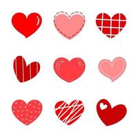 Cute heart icon collection. vector
