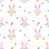 Seamless pattern with cute rabbits. vector