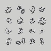 Set of Different Types of Bacterias vector