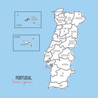 mapa de portugal garabateado vector