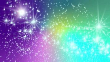 Abstract gradient multicolored background with flying stars video
